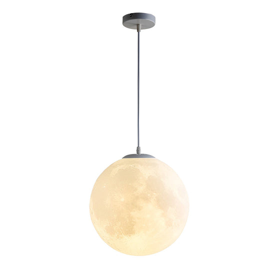 Round Moon Lunar 3D Creativity White Pendant Lamp