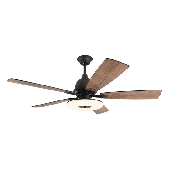 5-Blade Wooden LED Ceiling Fan Light with Remote Control