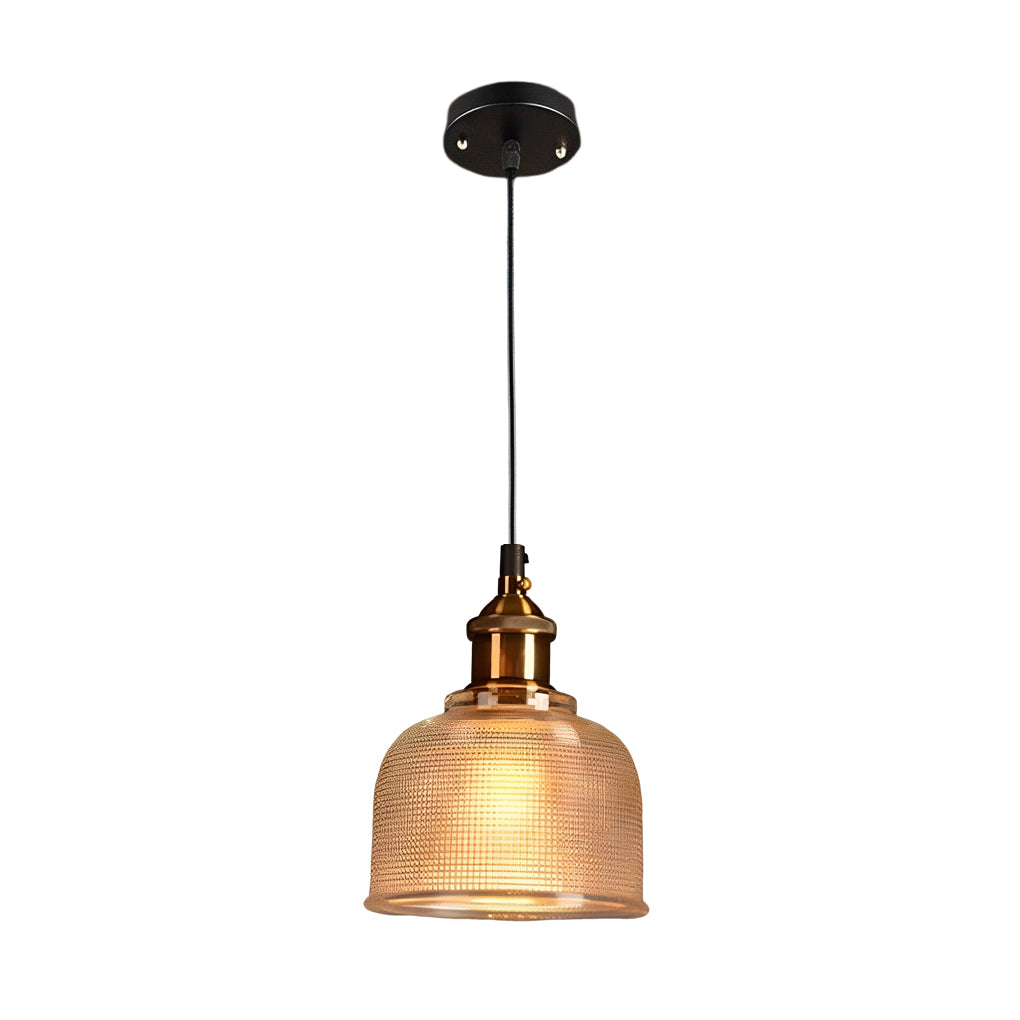 Glass Bowl Shape Electroplated Metal Nordic Creative Pendant Light