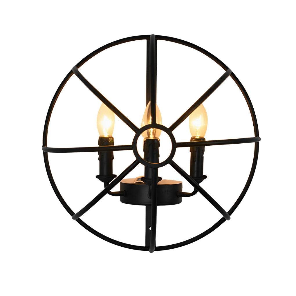 Hemispherical Iron Art Candlelight Black Retro Wall Light