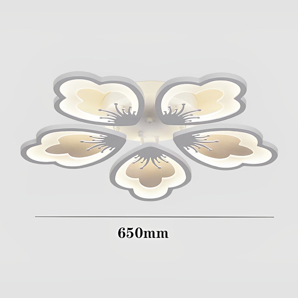 Flower Shaped Dimmable LED White Nordic Chandelier Light – Flush Mount Lighting