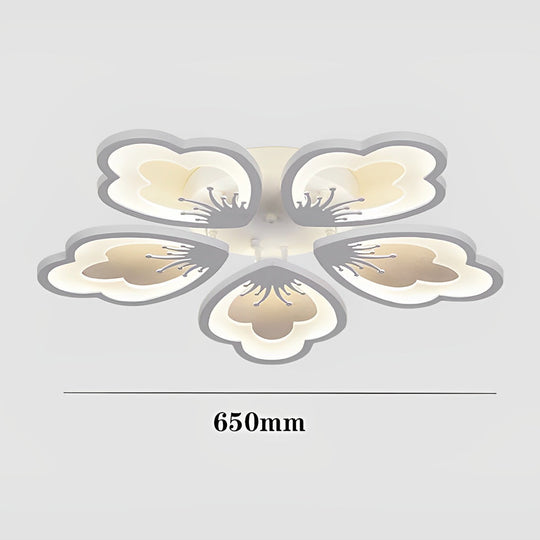 Flower Shaped Dimmable LED White Nordic Chandelier Light – Flush Mount Lighting