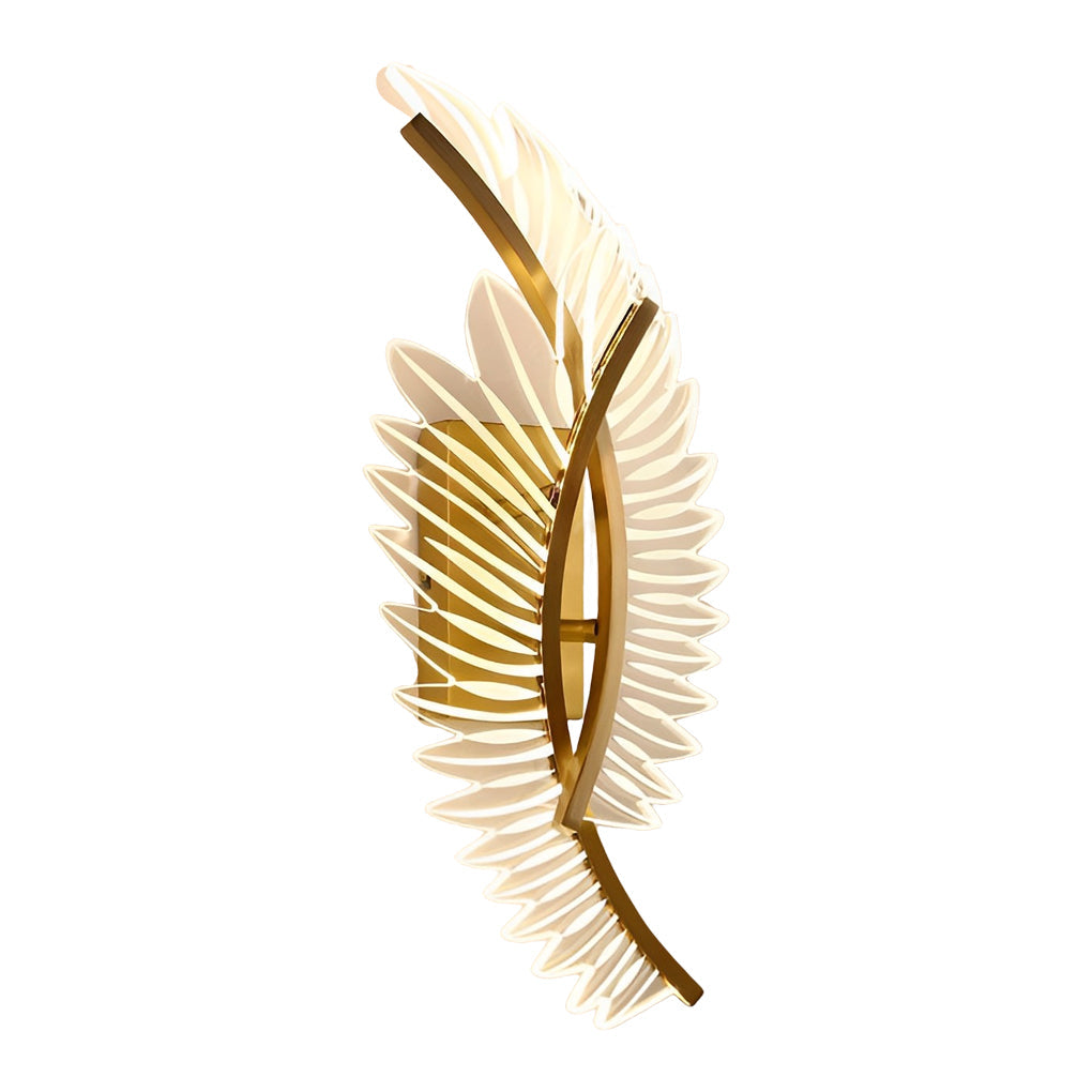 Acrylic Leaves Feathers LED Three Step Dimming Wall Lamp