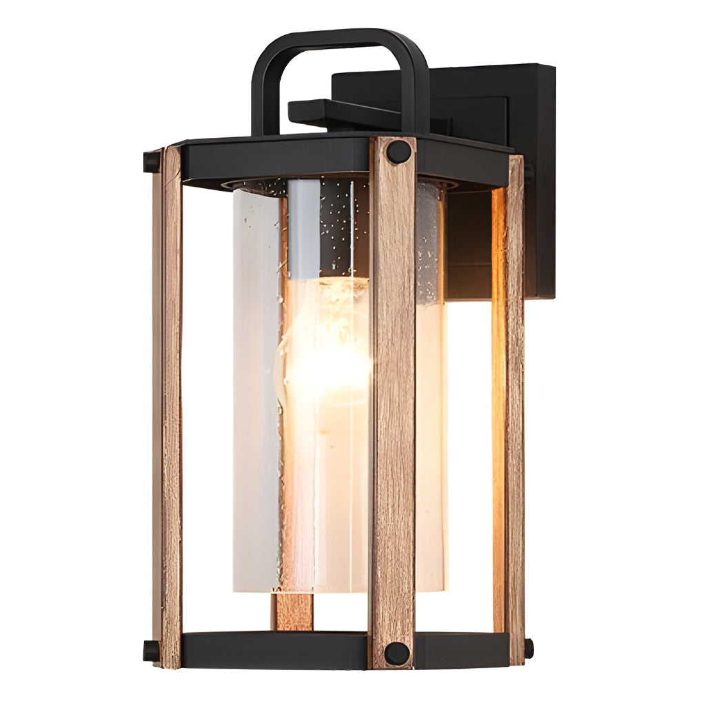 Lantern Shaped Black Industrial Outdoor Wall Sconce