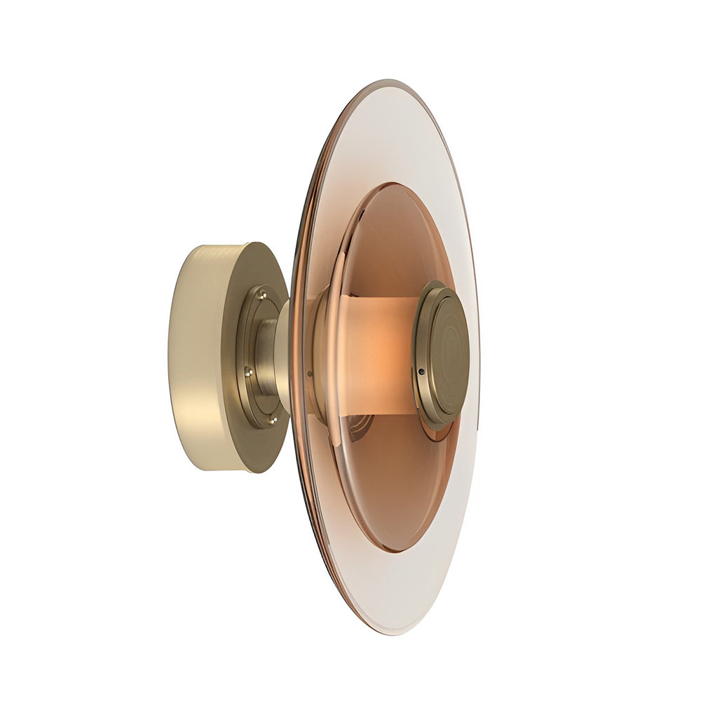 Double Layer Round Glass Electroplated LED Nordic Wall Light