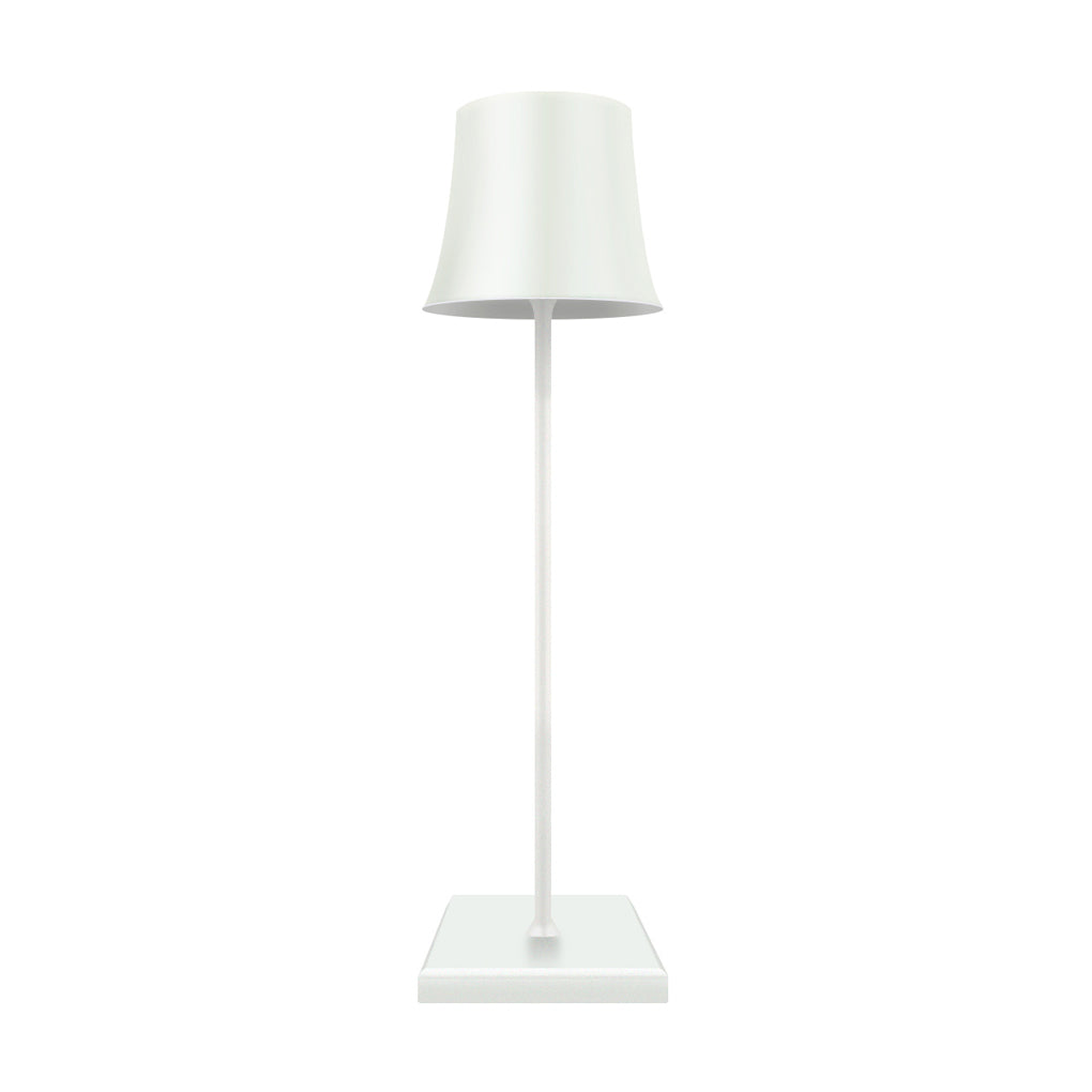 15 Inch Cordless Modern Cool Hue Metal Table Lamp (Black/White)