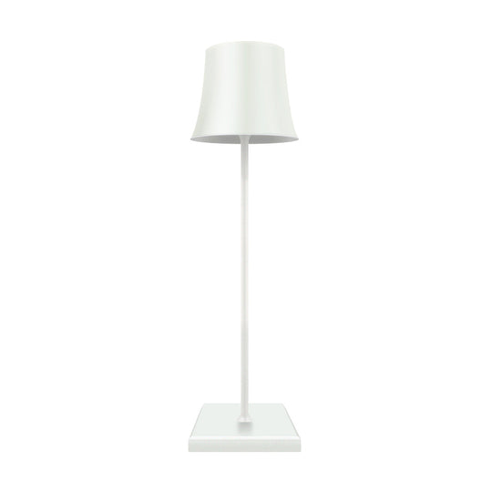 15 Inch Cordless Modern Cool Hue Metal Table Lamp (Black/White)