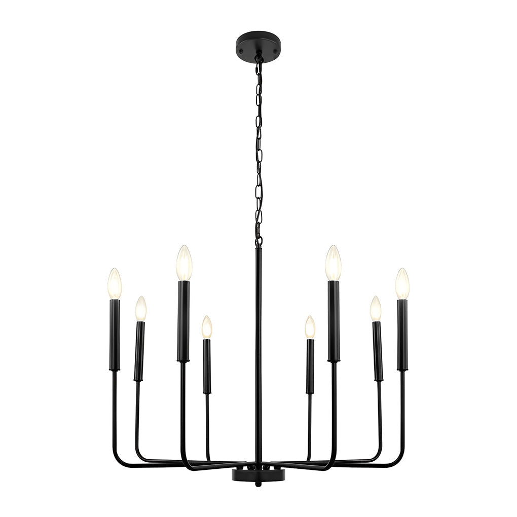 8 Lights Candlelight LED Three Step Dimming Industrial Chandelier