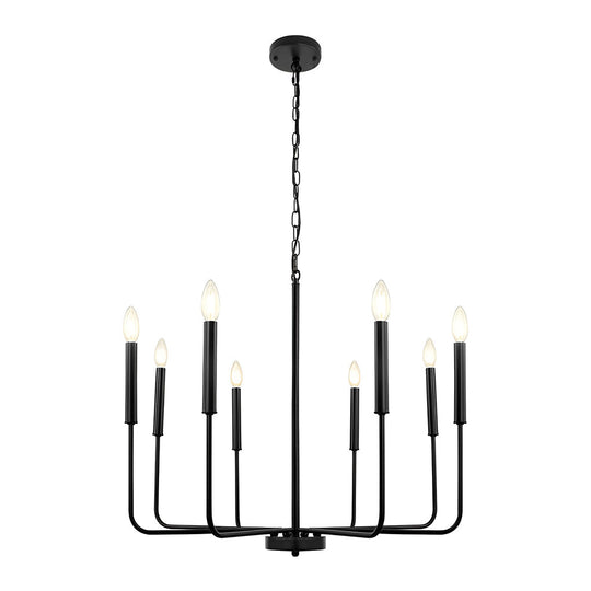 8 Lights Candlelight LED Three Step Dimming Industrial Chandelier