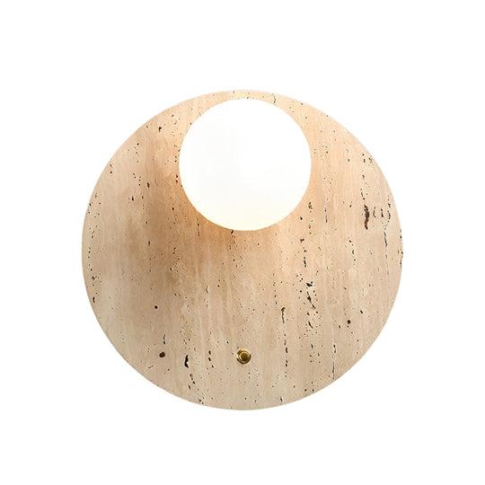 Round & Long Yellow Travertine LED Wabi-Sabi Wall Lamp