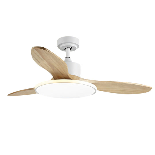 Wooden Nordic LED Ceiling Fan Light with Remote Control