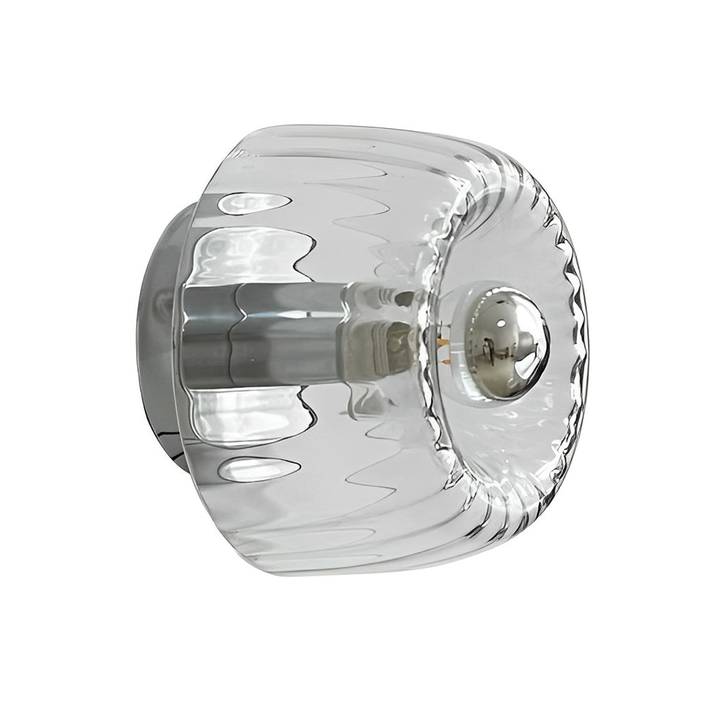 Round Jellyfish Glass Shade Modern Wall Lamp