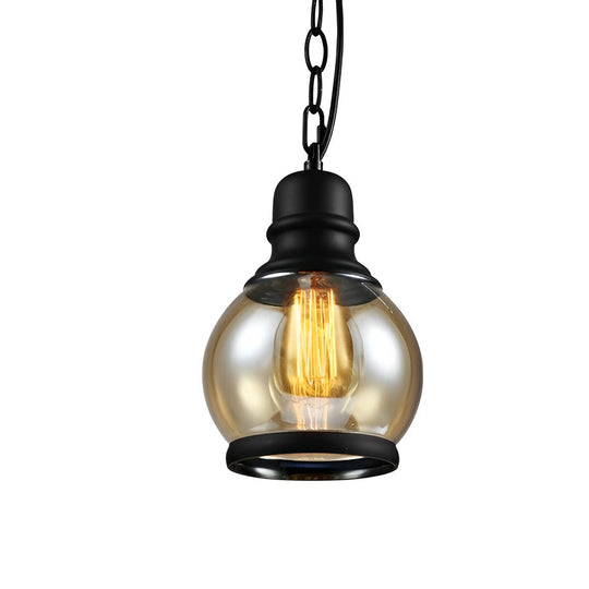 Retro Bottle Brown Glass Shade Industrial Pendant Light