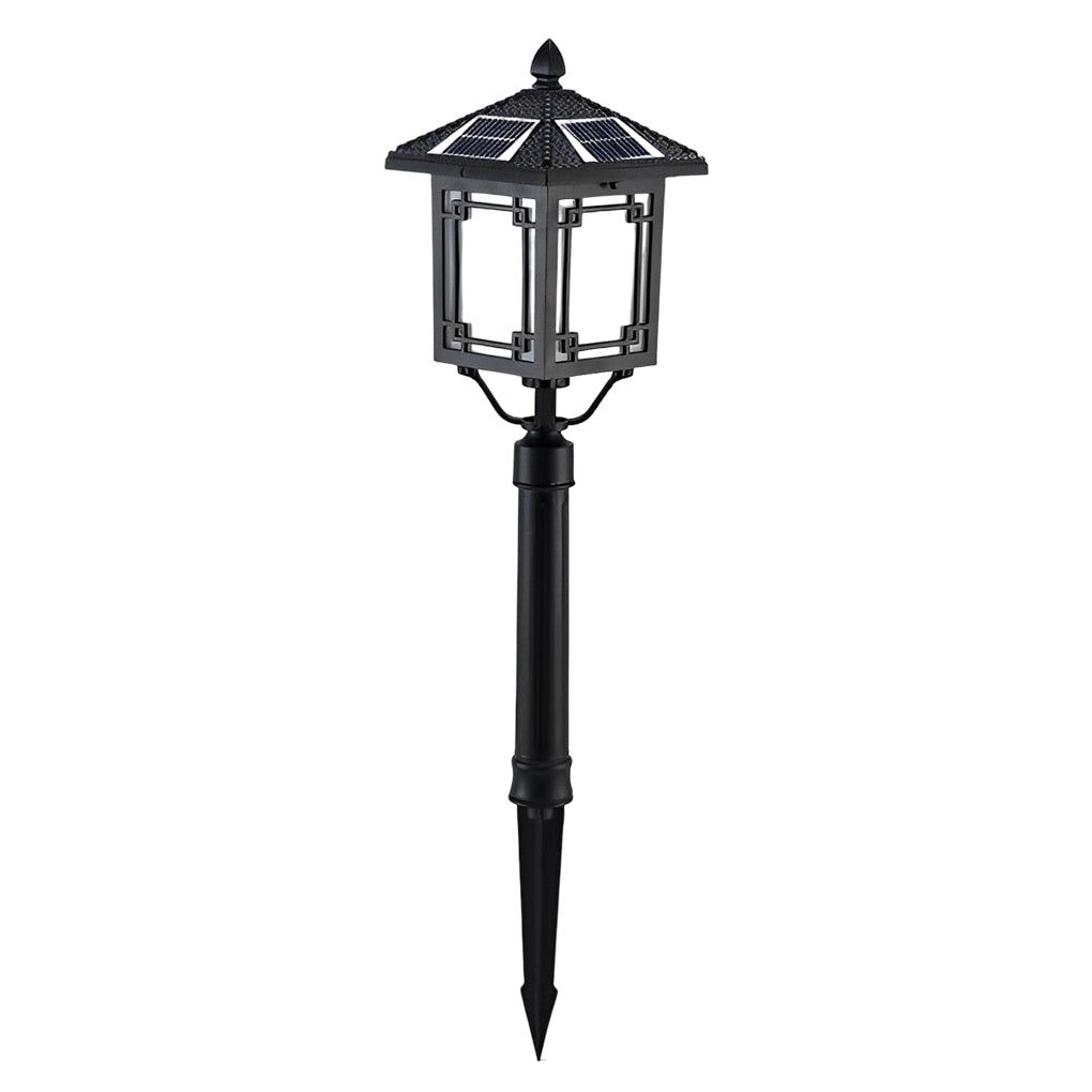 Ancient House Style Solar LED Post Light with 3-Step Dimming