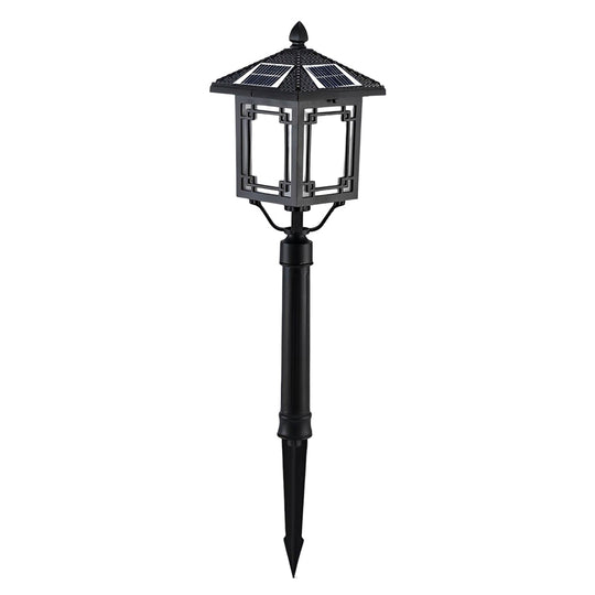 Ancient House Style Solar LED Post Light with 3-Step Dimming
