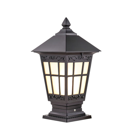 Waterproof Aluminum LED Brown Retro Solar Post Cap Lights Pillar Lamp