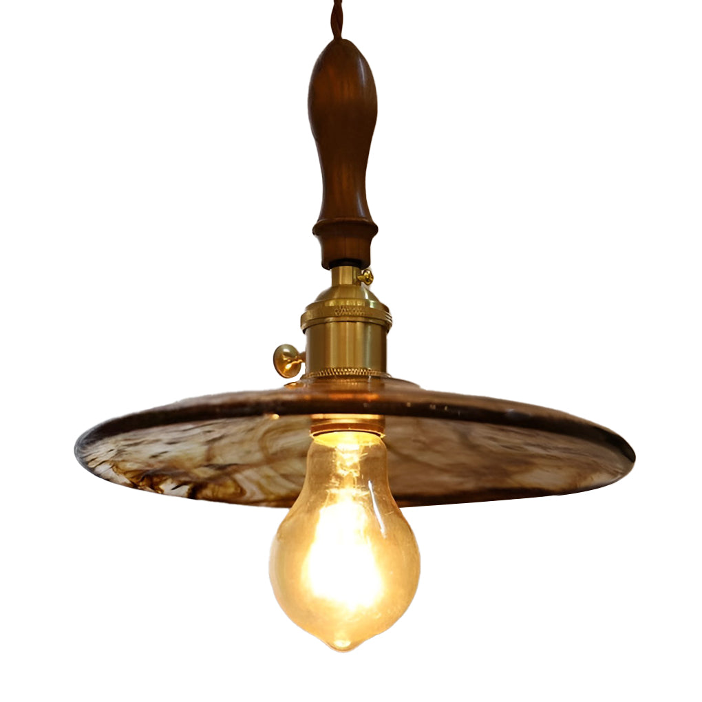 Circular Brown Glass LED 4W Retro Pendant Island Light