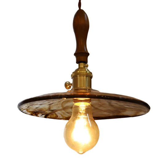 Circular Brown Glass LED 4W Retro Pendant Island Light