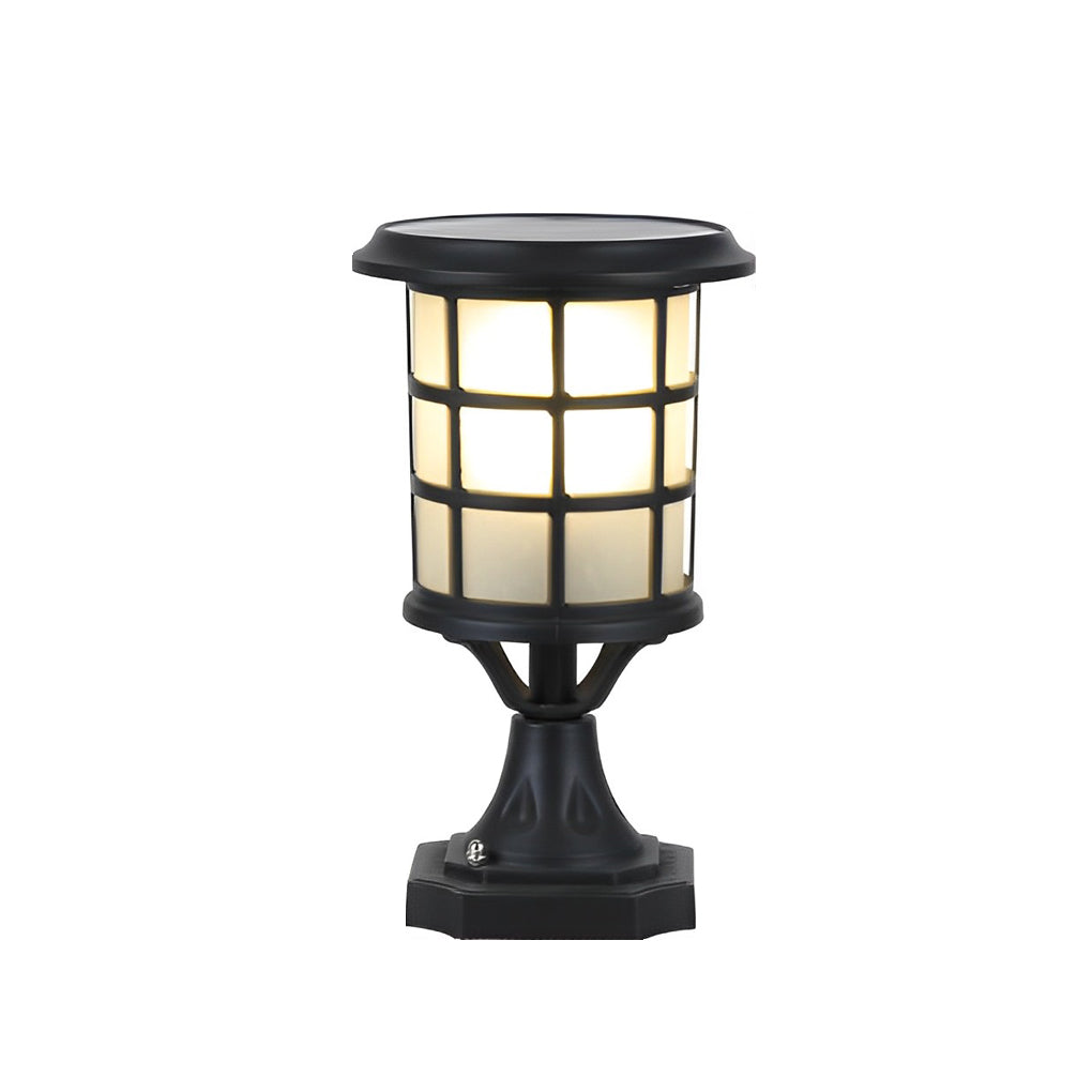 Round Cage Waterproof LED Solar Fence Post Light with Remote