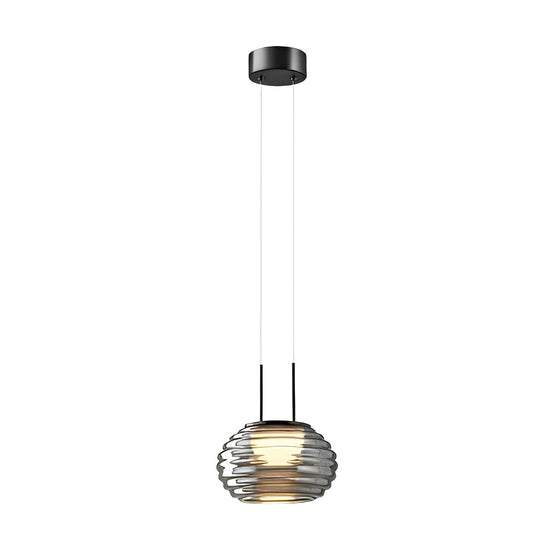 Creative Glass Ball LED Smoke Gray Nordic Pendant Light Island Lighting