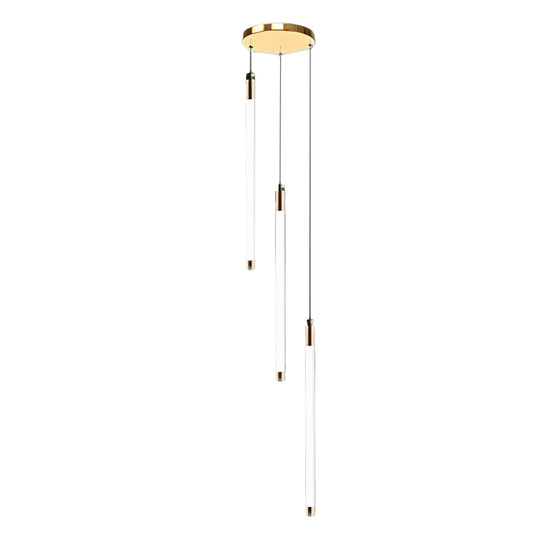 Spiral Creative Long Tube LED Modern Duplex Staircase Chandelier Ceiling Light