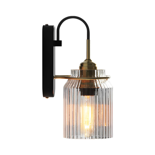 Round Funnel Wavy Glass Shade LED Modern Wall Lamp