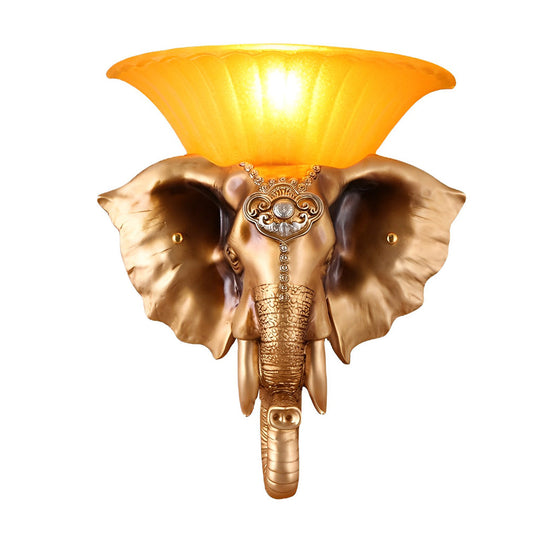 Cartoon Resin Elephant Shape European-Style Wall Lamp