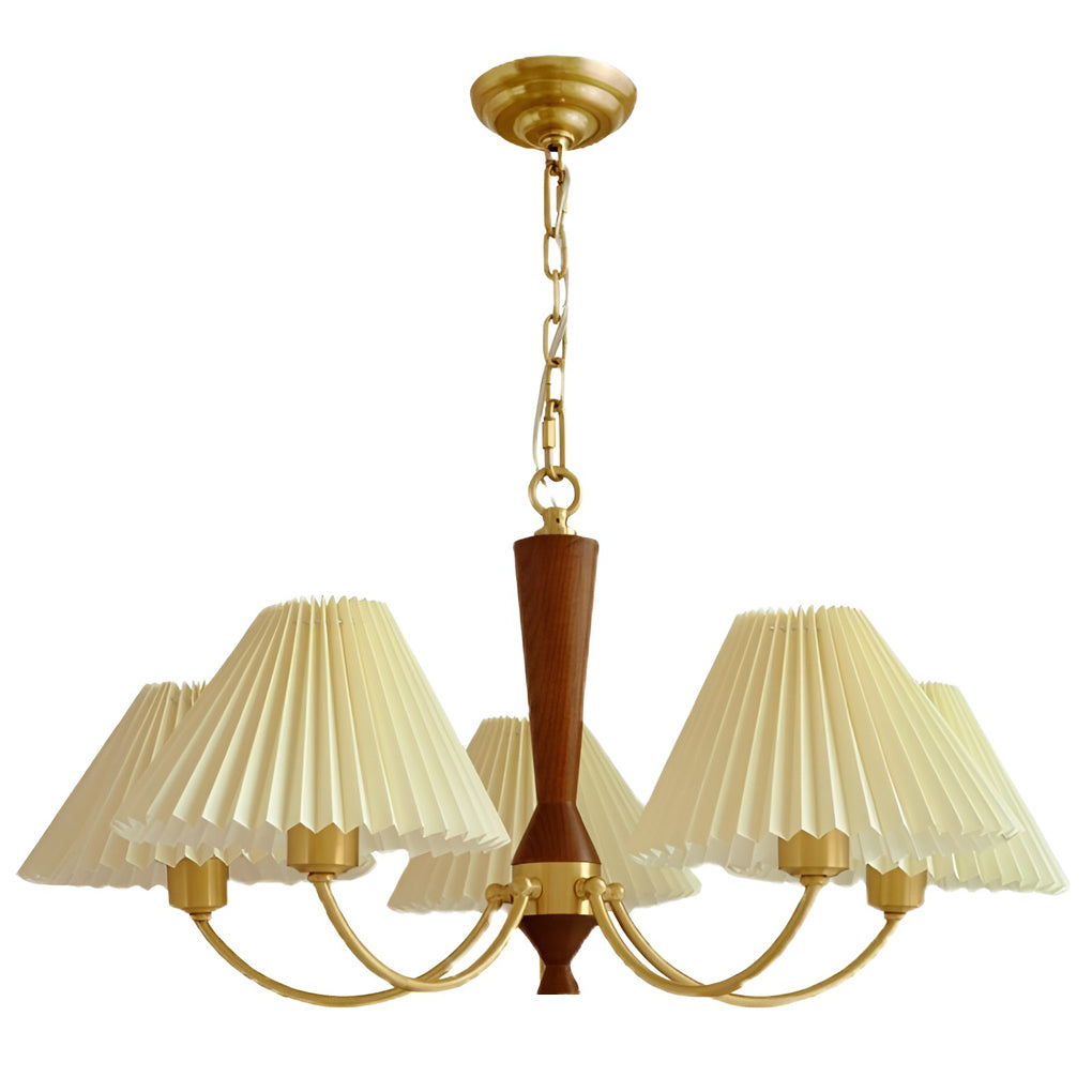 3 Lights Pleated Lampshade 12W LED Nordic Chandelier