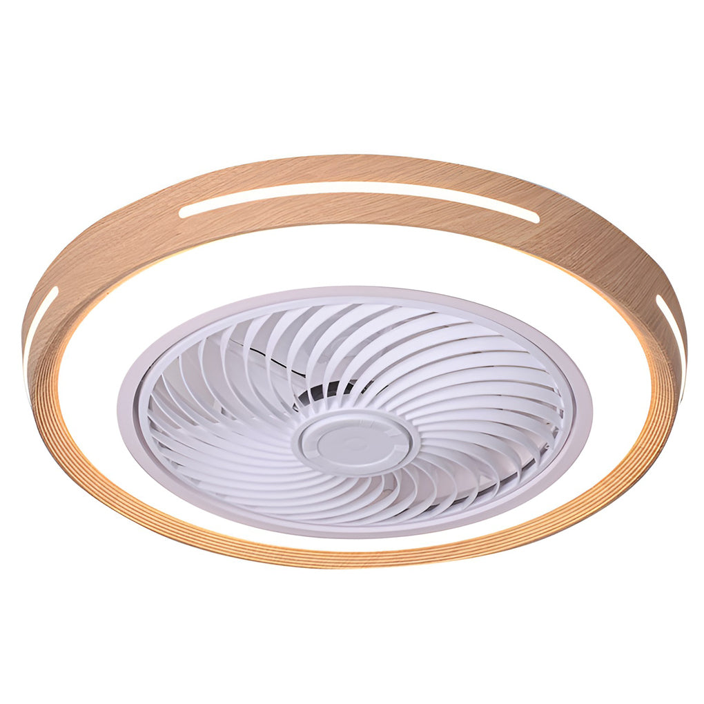 Round Ultra-thin Mute LED Nordic Bladeless Ceiling Fan Light