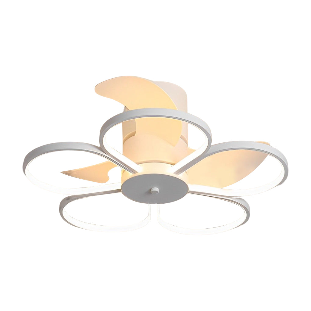 Modern Flower Shaped Bladeless Ceiling Fan with 70W LED and 3-Step Dimming