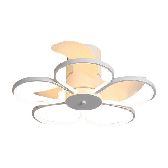 Modern Flower Shaped Bladeless Ceiling Fan with 70W LED and 3-Step Dimming