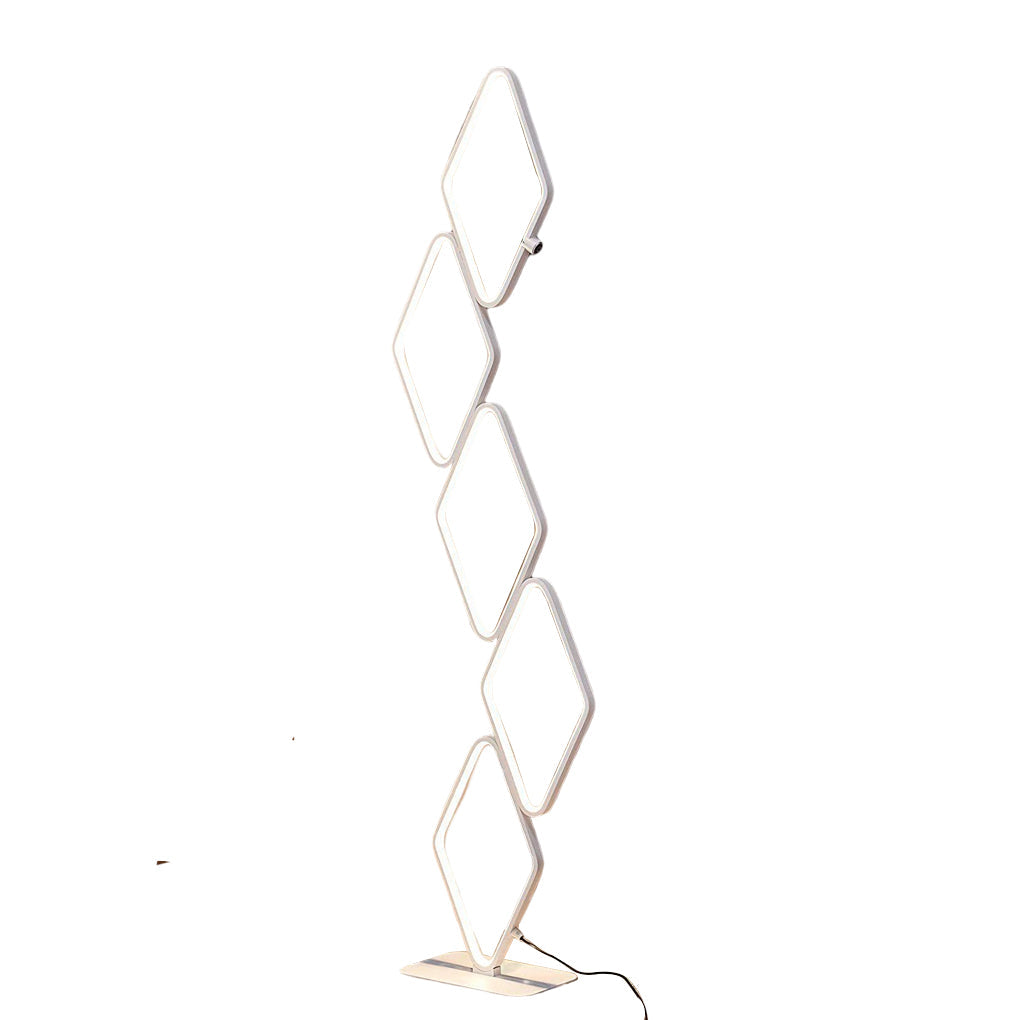 Modern Metal Square Stacked LED Floor Lamp – 5-Tier Design with Touch Control