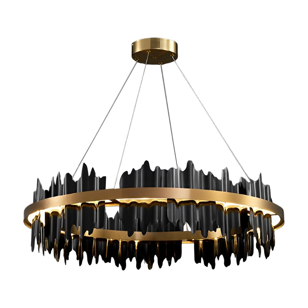 Creative Metal Circular Stepless Dimming LED Post Modern Chandelier