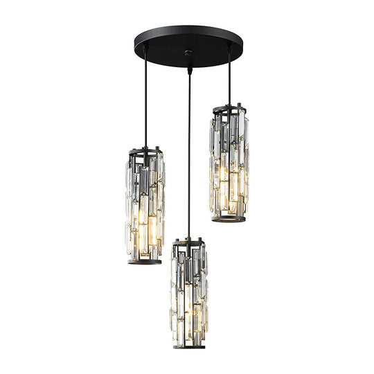 Creative Iron Crystal Glass Industrial Style Pendant Light