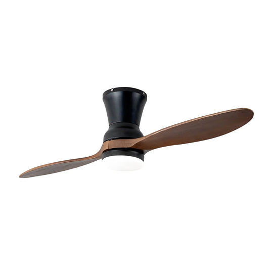 2-Blade Wooden LED Ceiling Fan Light with Remote Control
