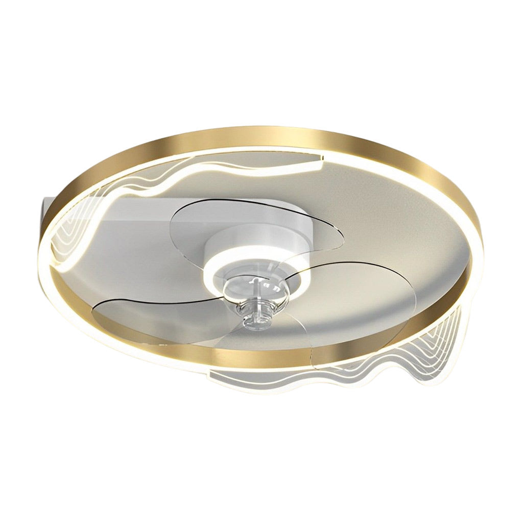 Round Modern Bladeless LED Ceiling Fan Lamp with Remote Control