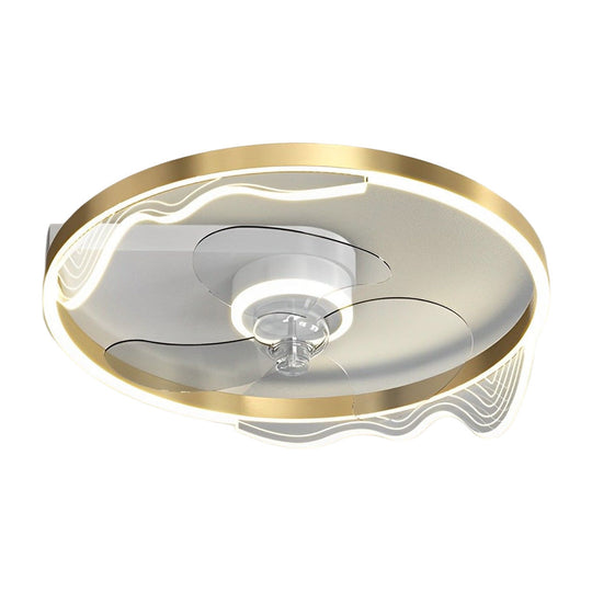 Round Modern Bladeless LED Ceiling Fan Lamp with Remote Control