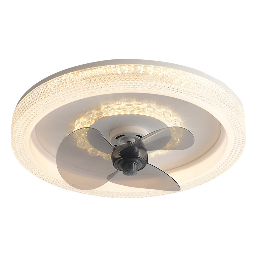 Round 360° Rotatable Stepless Dimming LED Ceiling Fan Light