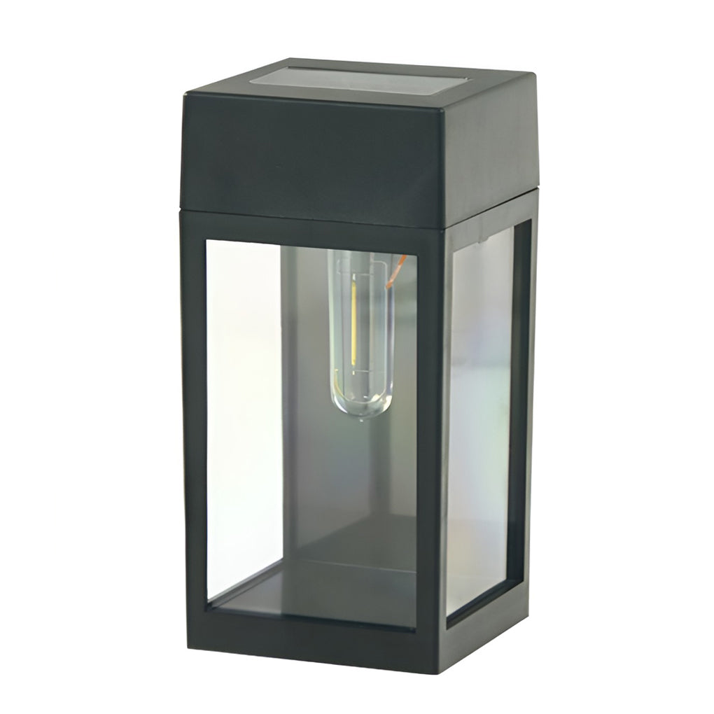 Rectangular Glass Solar LED Waterproof Wall Lamp with Light Control