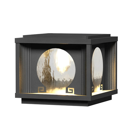 Square & Round Waterproof LED Black Solar Fence Post Lamps