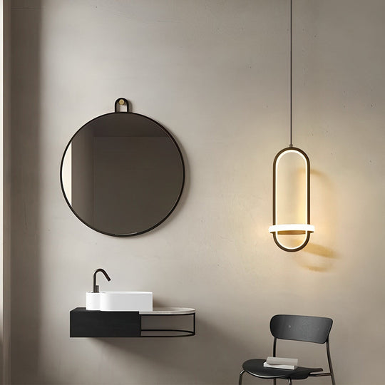 Artistic Rounded Rectangle LED Modern Pendant Lighting Kitchen Island Light