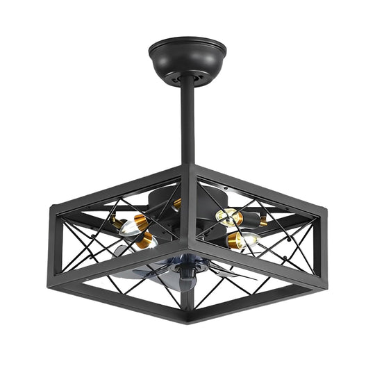 Retro Rustic Bladeless Ceiling Fan Light with Remote