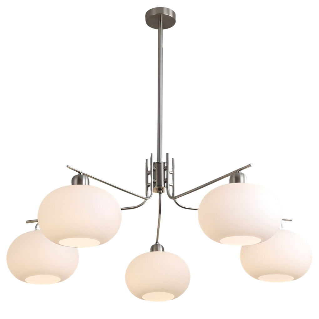 5 Lights Glass Three Step Dimming LED Nordic Chandelier