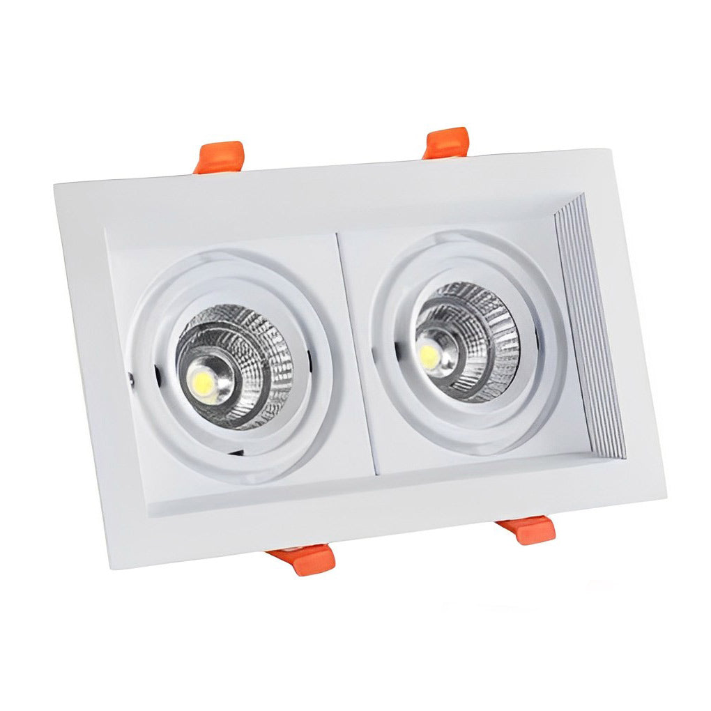 Rectangular – 2-Light Adjustable Recessed LED Spotlight with Three-Step Dimming