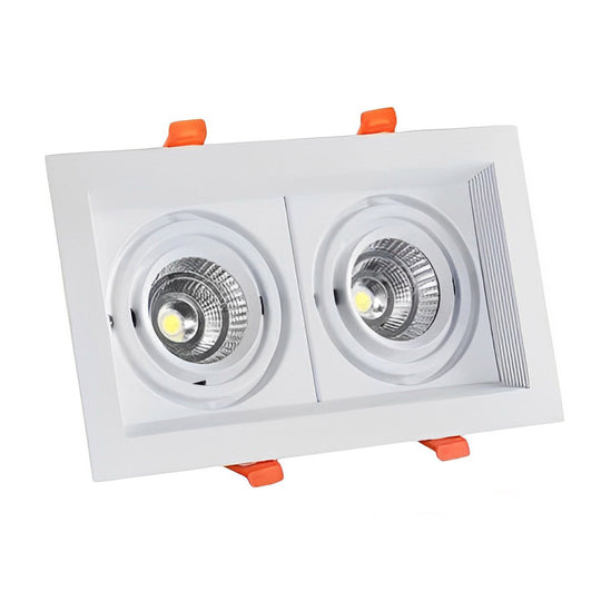 Rectangular – 2-Light Adjustable Recessed LED Spotlight with Three-Step Dimming