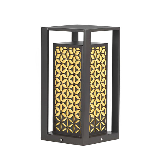 Floral Pattern Black LED Outdoor Lawn Pathway Light
