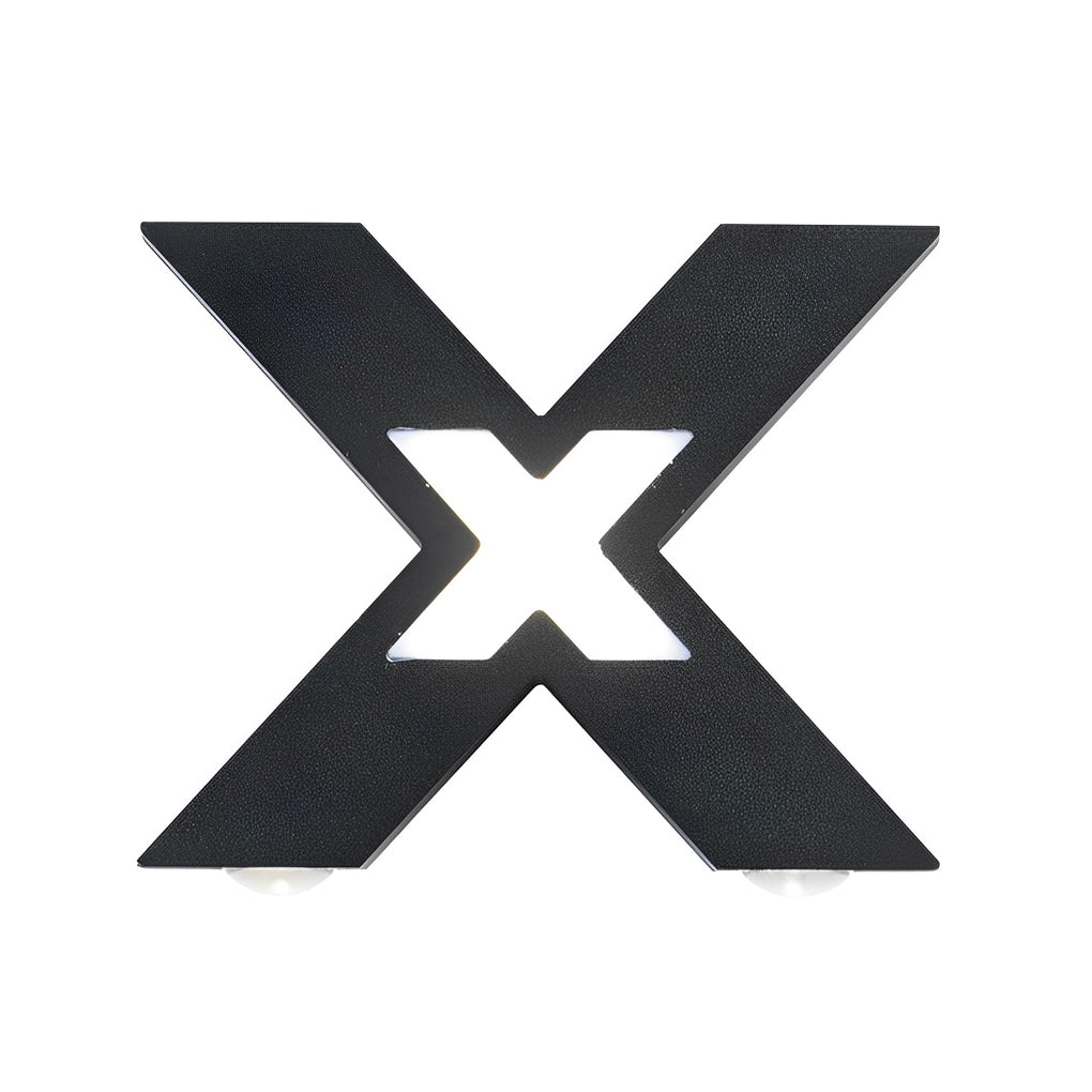 X-Shaped Black Modern LED Outdoor Wall Lamp