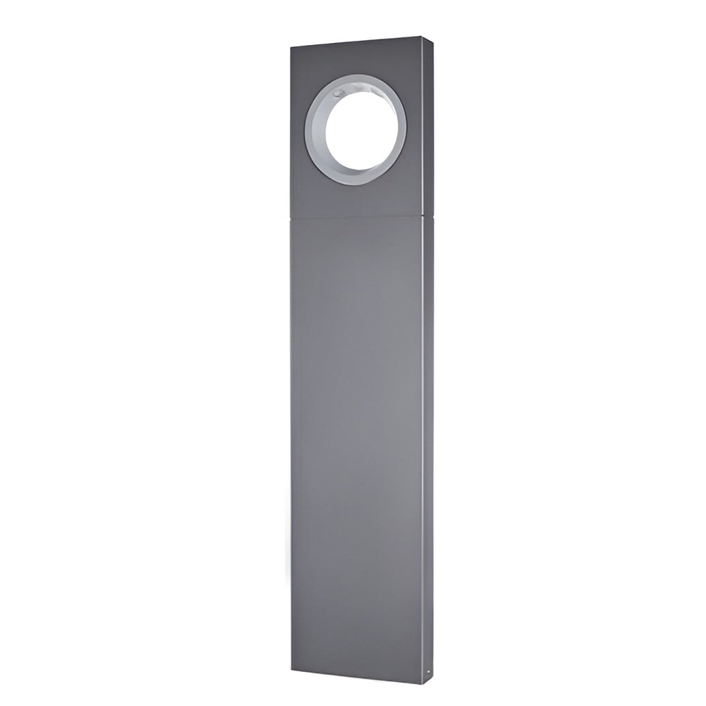 Sleek Black Modern Outdoor Pathway Bollard Lights with Unique Round Hole Feature