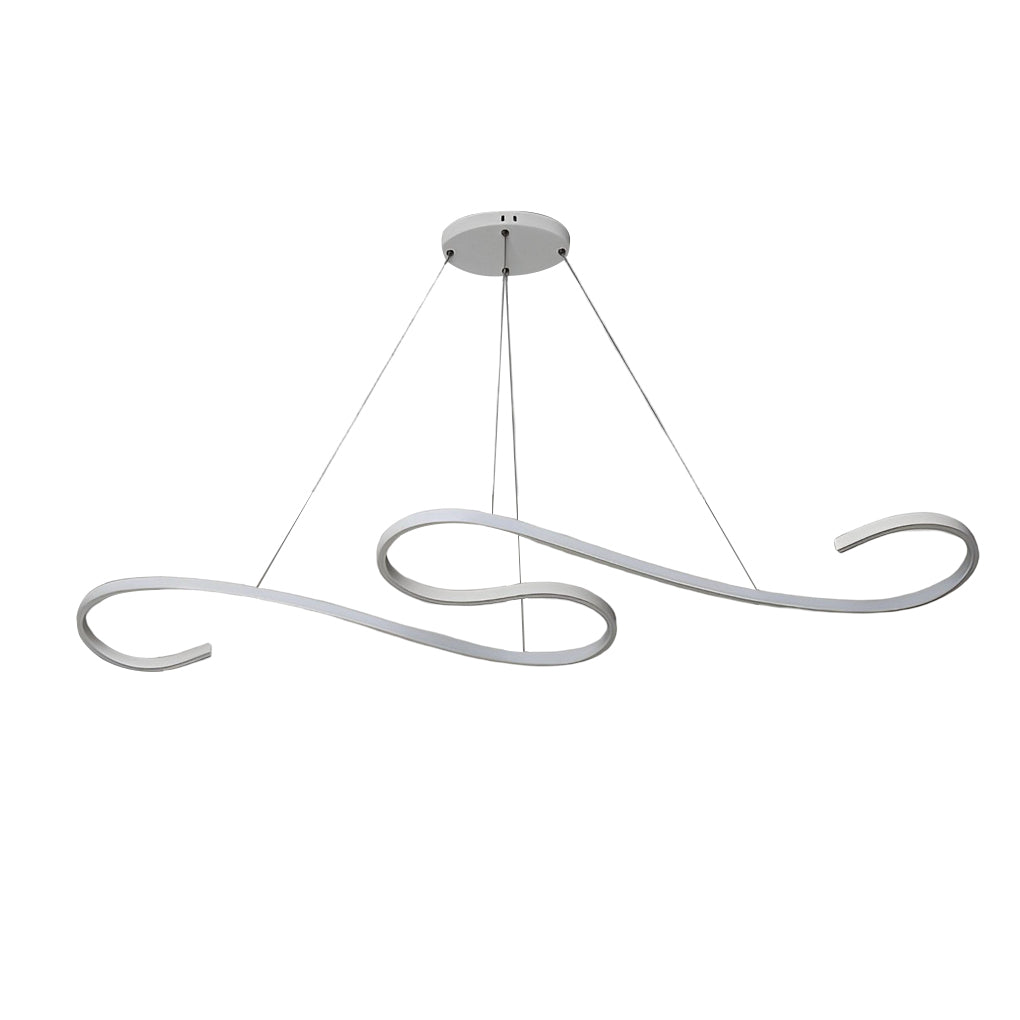 Creative Wavy Lines Stepless Dimming LED White Minimalist Chandelier