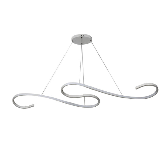 Creative Wavy Lines Stepless Dimming LED White Minimalist Chandelier